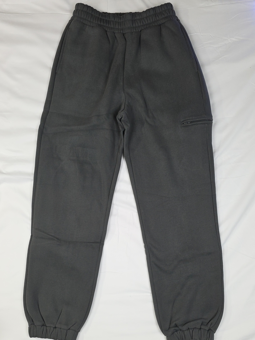 Comfrt Charcoal Elastic Waist Joggers with Zip Pocket Small